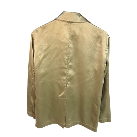 Calvin Klein Champagne Satin Trench Style Jacket XS - Picture 4 of 10